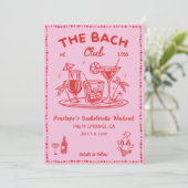 Pool Party Schattigee Cocktail Bachelorette Party Kaart (Staand voorkant)