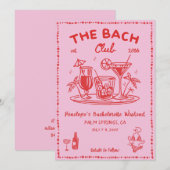 Pool Party Schattigee Cocktail Bachelorette Party  Kaart (Voorkant / Achterkant)