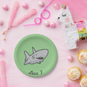 Pool Party Shark Birthday Paper Borden Papieren Bordje (Feest)