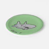 Pool Party Shark Birthday Paper Borden Papieren Bordje (Gekanteld)