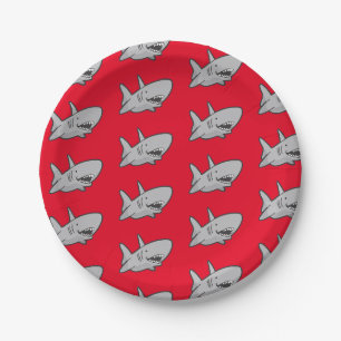 Pool Party Shark Birthday Paper Borden Papieren Bordje