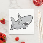 Pool Party Shark Birthday Paper Napkins Servetten (Insitu)