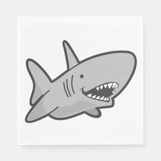 Pool Party Shark Birthday Paper Napkins Servetten (Voorkant)