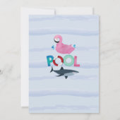 Pool Party Shark Flamingo Joint Boy meisje Birthda Kaart (Achterkant)