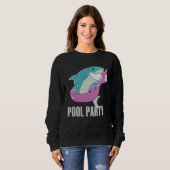 Pool Party  Shark Unicorn Fishing Trui (Voorkant volledig)