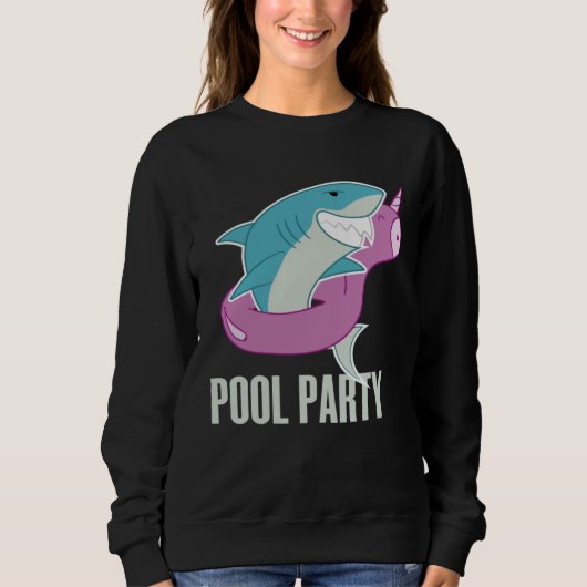 Pool Party  Shark Unicorn Fishing Trui (Voorkant)