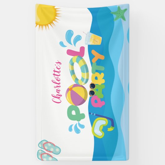 Pool Party Spandoek (Verticaal)