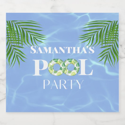 Pool Party Sparkling Wijnetiket (Enkel label)