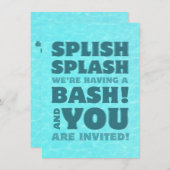 Pool Party Splish Splash Invitation Kaart (Voorkant / Achterkant)