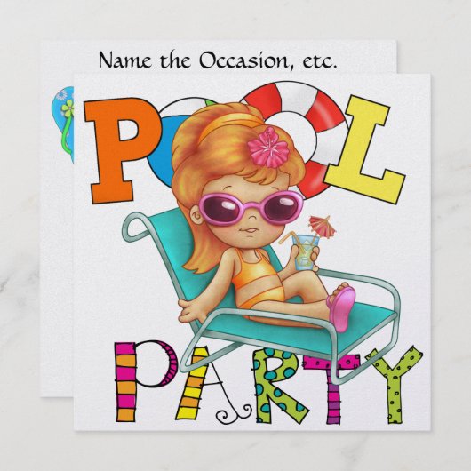 Pool Party - SRF Kaart (Voorkant / Achterkant)