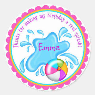 Pool Party-stickers Ronde Sticker