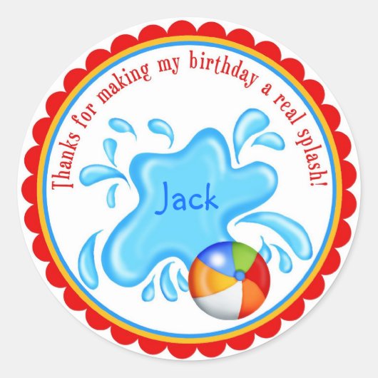 Pool Party-stickers Ronde Sticker (Voorkant)