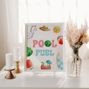 Pool Party, Strand Verjaardagsfeestje Zwembad Bran Reclamebord Met Voetstuk