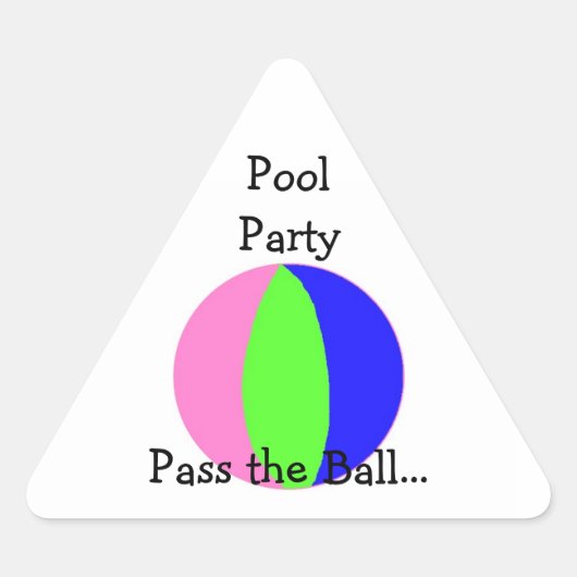 Pool Party - Strandbal Sticker (Voorkant)