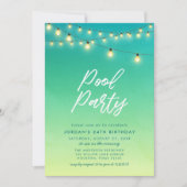 Pool Party Strings of Lights Waterverf Zee Kaart (Voorkant)