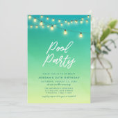 Pool Party Strings of Lights Waterverf Zee Kaart (Staand voorkant)