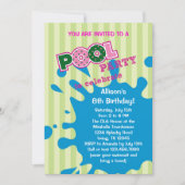 Pool Party Summer Birthday Invitation Kaart (Voorkant)