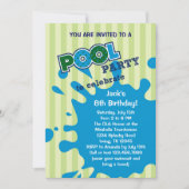 Pool Party Summer Birthday Invitation Kaart (Voorkant)