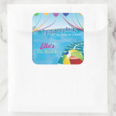 Pool Party Summer Birthday Invitation Vierkante Sticker (Tas)
