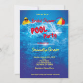 Pool Party Summer Bridal Shower-uitnodiging Kaart (Voorkant)