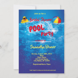 Pool Party Summer Bridal Shower-uitnodiging Kaart