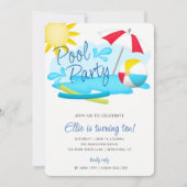 Pool Party Summer Fun Birthday Kaart (Voorkant)