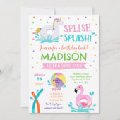 Pool Party Summer Girl Birthday Invitation Save The Date (Voorkant)