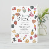 Pool Party Summer Items Boy Baby shower Kaart (Staand voorkant)