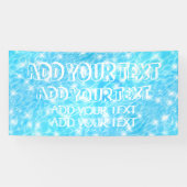 Pool party Summer party Beach bruiloft blauw water Spandoek (Horizontaal)