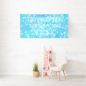 Pool party Summer party Beach bruiloft blauw water Spandoek (Insitu)