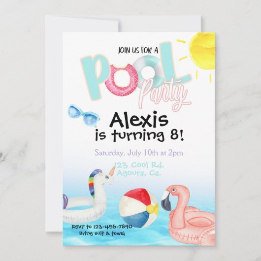 Pool party, Summer Party, Swim party (Voorkant)