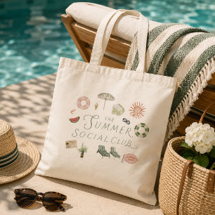 Pool Party Summer Social Club Tote Bag