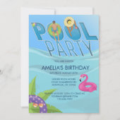 Pool Party Summer | Uitnodiging voor zwemvogels (Voorkant)