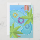 Pool Party Summer | Uitnodiging voor zwemvogels (Achterkant)