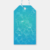 Pool Party Swimming Birthday Dank je wel Cadeaulabel (Achterkant)