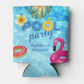 Pool Party Swimming Summer Water Birthday Blikjeskoeler (Voorkant)