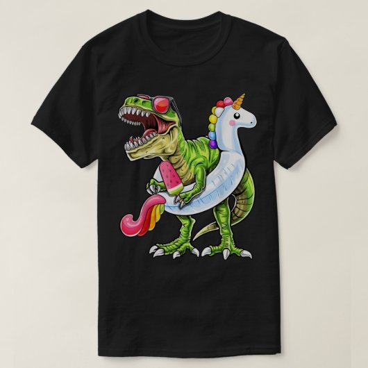Pool Party T Rex Dinosaur Unicorn Float Summer 883 T-shirt (Design voorkant)