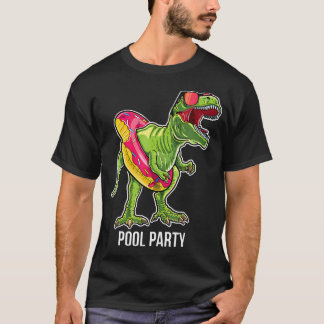 Pool Party T Rex Dinosaurus Donut T-shirt