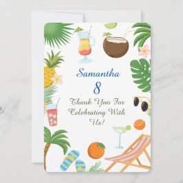 Pool Party Thank You Card - Summer Theme Bedankkaart