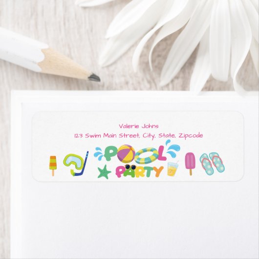 Pool Party Thema Etiket (Insitu)