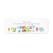 Pool Party Thema Etiket (Voorkant)