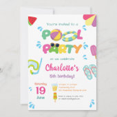 Pool Party Thema Kaart (Voorkant)