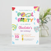 Pool Party Thema Kaart (Staand voorkant)