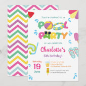 Pool Party Thema Kaart (Voorkant / Achterkant)
