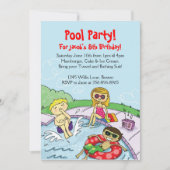 Pool Party Thmed Birthday Invitation Kaart (Voorkant)