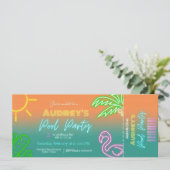 Pool Party Ticket Kaart (Staand voorkant)