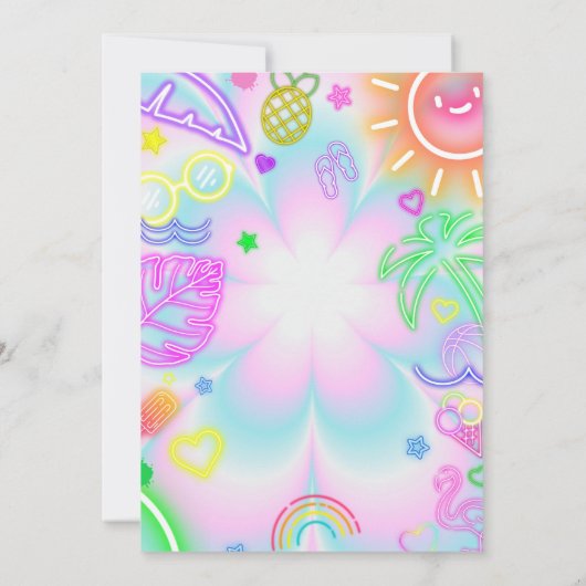 Pool Party Tie Dye Verjaardag Uitnodiging 02 (Achterkant)