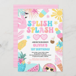 Pool Party Tropical Summer Pool Birthday Kaart