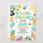 Pool Party Tropical Summer Pool Birthday Kaart (Voorkant)