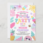 Pool Party Tropical Summer Pool Birthday Kaart (Voorkant)